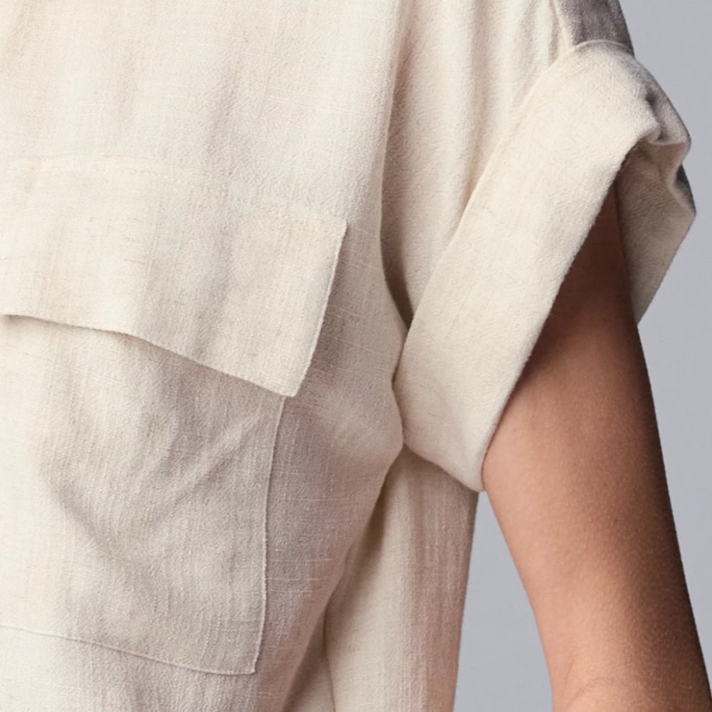 Simply Vera Women’s Vera Wang Short Sleeve Linen Shirt SZ XXL NWT - Picture 3 of 10